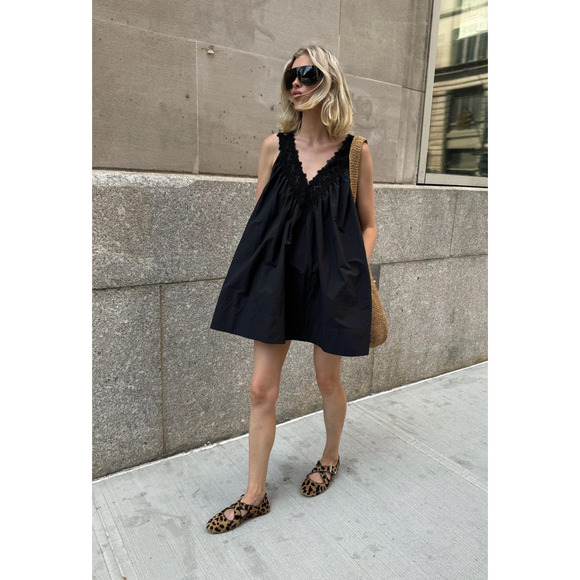 Helsa Mini Dress With Lace in Tech Poplin S - Picture 2 of 12